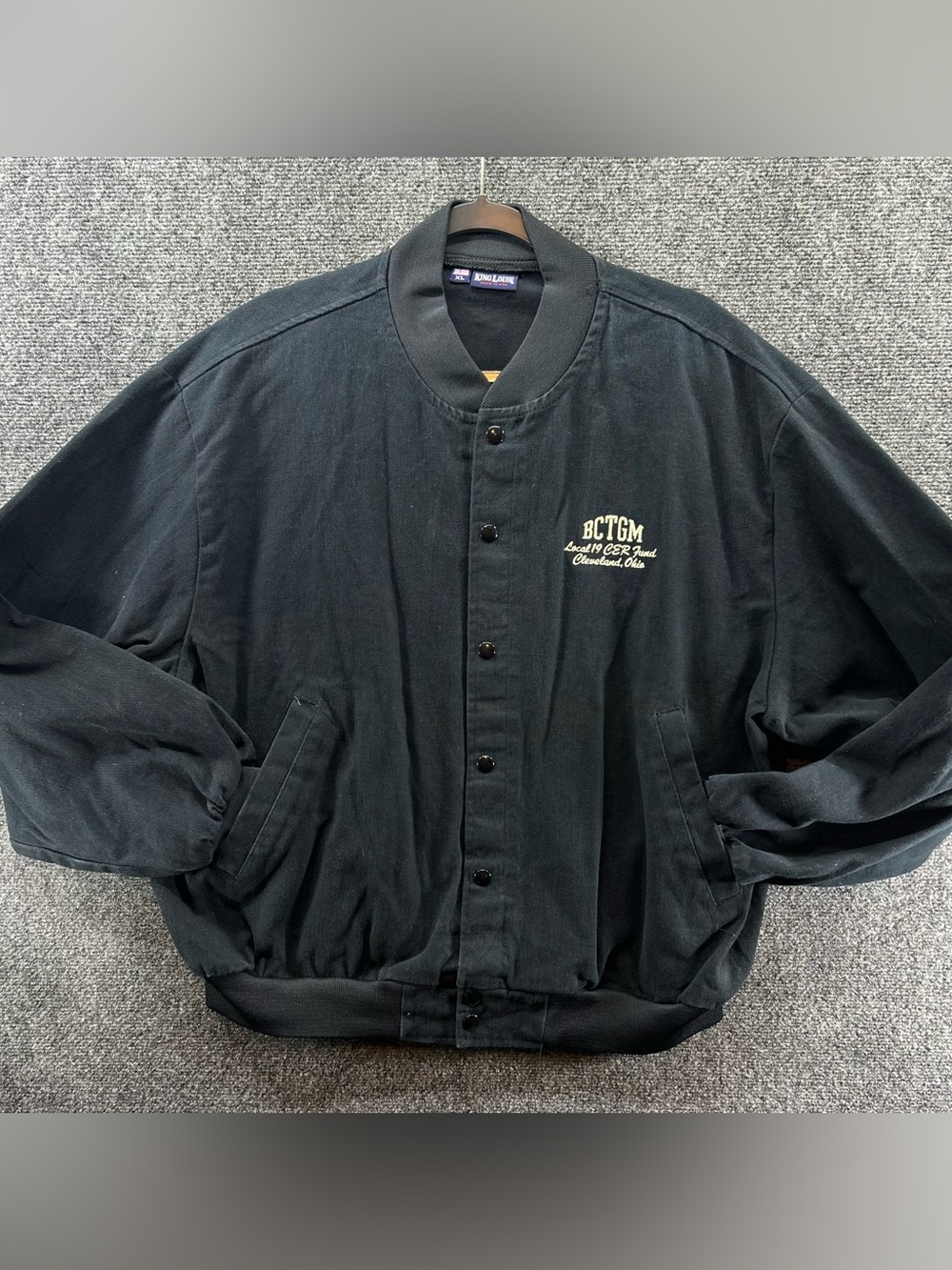 Vtg King Louie Bomber Jacket XL Bakers Local 19 CER FUND BCTGM Cleveland Ohio